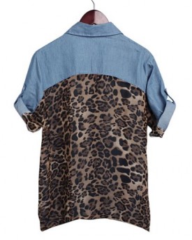 14-16-Vintage-Womens-Leopard-Ladies-Top-Button-Shirt-Blouse-Retro-Denim-Chiffon-Tops-0