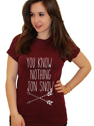21-Century-Clothing-You-now-nothing-Jon-Snow-Womens-T-Shirt-Burgundy-Medium-10-12-0