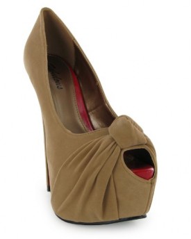 48Y-Womens-Caramel-Brown-Platform-Peeptoe-Ladies-High-Heel-Stiletto-Shoes-Size-5-0