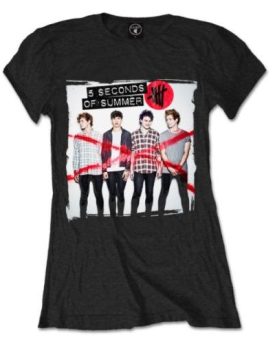 5-Seconds-of-Summer-Womens-Album-Cover-1-Crew-Neck-Short-Sleeve-T-Shirt-Black-Size-10-Manufacturer-SizeMedium-0