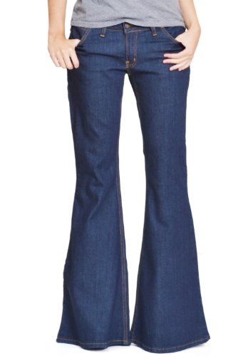 60s 70s bell-bottom wide flared jeans dark blue indigo (16) - Top ...