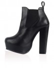 94L-Womens-Black-Faux-Leather-Platform-Ladies-Block-High-Heel-Chelsea-Boots-Shoes-Size-7-0-1