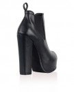 94L-Womens-Black-Faux-Leather-Platform-Ladies-Block-High-Heel-Chelsea-Boots-Shoes-Size-7-0-2