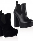 94L-Womens-Black-Faux-Leather-Platform-Ladies-Block-High-Heel-Chelsea-Boots-Shoes-Size-7-0-3