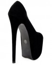 97A-Womens-Black-Suede-Peep-Toe-Ladies-Concealed-Platform-High-Stiletto-Heel-Shoes-Size-7-0