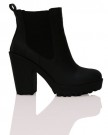 A4H-Womens-Ladies-High-Heel-Elasticated-Panels-Pull-On-Ankle-Boots-Shoes-Size-Black-Size-4-UK-0-5
