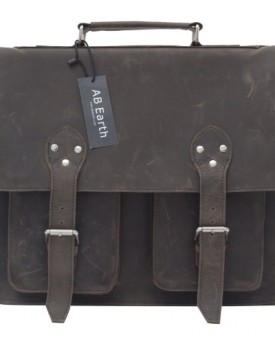 AB-Earth-Leather-Mens-Briefcase-Laptop-Bag-Handbag-Travel-Bag-M157-Dark-Brown-0