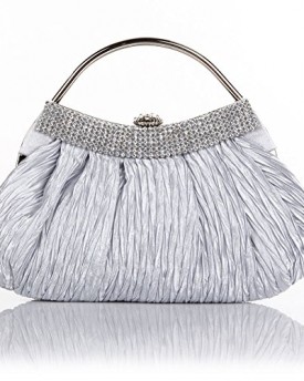 ANDI-ROSE-Gorgeous-Silk-Pleated-Wedding-Evening-Designer-Shoulder-Bags-Handbag-Purse-Clutch-Silver-0