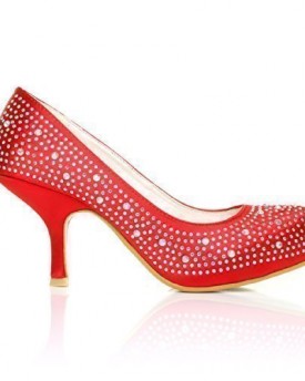 ANNIE-Red-Satin-Kitten-Mid-Heel-Diamante-Evening-Court-Shoes-Size-UK-7-EU-40-0