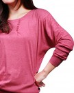Allegra-K-Women-Cotton-Shirts-Blouson-Shirts-Batwing-Sleeve-Shirts-0-1