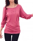 Allegra-K-Women-Cotton-Shirts-Blouson-Shirts-Batwing-Sleeve-Shirts-0