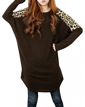 Allegra-K-Women-Leopard-Batwing-Top-Casual-Tops-Long-T-Shirts-Loose-Tunic-Tops-0