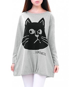 Allegra-K-Women-Long-Sleeve-Tops-Cat-Printed-T-Shirts-Casual-Loose-Fit-Top-0