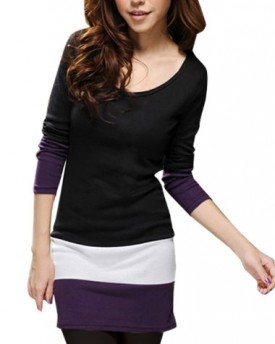Allegra-K-Women-Scoop-Neck-Long-Sleeve-Colorblock-Patchwork-Slim-Fit-Tunic-Shirt-0