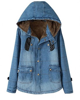 Alralel-Women-Autumn-Winter-Denim-Hooded-Quilted-Fitted-Jacket-Overcoat-Coat-One-Size-Blue-0