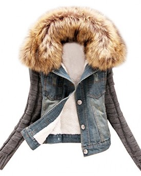 Alralel-Women-Winter-Denim-Faux-Fur-Hooded-Slim-Fitted-Quilted-Coat-Jacket-XXXL-Blue-0