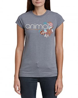 Animal-Womens-Audrie-Crew-Neck-Short-Sleeve-T-Shirt-Grey-Charcoal-Marl-Size-8-0