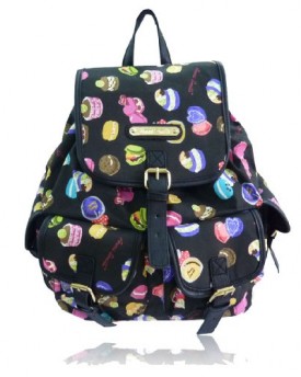 Anna-Smith-by-LYDC-Cake-Backpack-Ladies-Girls-Cupcake-Desert-Sweet-Biscuit-Food-Shoulder-Bag-Rucksack-Black-0