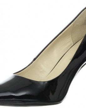 Anne-Klein-Yerma-Womens-Black-Patent-Leather-Pumps-Heels-Shoes-Size-UK-75-0