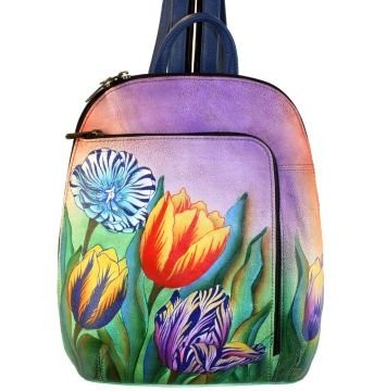Anuschka-Hand-Painted-Genuine-Leather-Sling-Over-Travel-Backpack-Turkish-Tulips-0