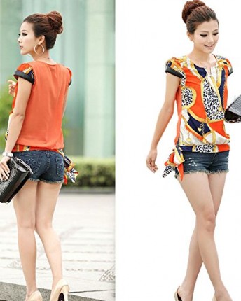 AtodoshopTM-Women-Blouse-Tops-Casual-T-Shirt-M-Orange-0
