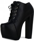 B3D-Womens-Block-High-Heels-Concealed-Platform-Lace-Up-Ladies-Ankle-Boots-Shoes-Black-Black-Matte-Studs-Size-6-UK-0-3
