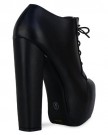 B3D-Womens-Block-High-Heels-Concealed-Platform-Lace-Up-Ladies-Ankle-Boots-Shoes-Black-Black-Matte-Studs-Size-6-UK-0-4