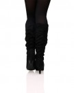 B6A-Womens-Ladies-Mid-Height-Slim-Heel-Knee-High-Zip-Up-Suedette-Boot-Shoes-Size-Black-Faux-Suede-Size-5-UK-0-2