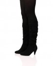 B6A-Womens-Ladies-Mid-Height-Slim-Heel-Knee-High-Zip-Up-Suedette-Boot-Shoes-Size-Black-Faux-Suede-Size-5-UK-0-3