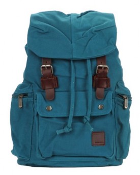 BACTIM-Womens-mens-Outdoor-Leisure-Vintage-Canvas-Backpack-With-Top-Handle-Rucksack-school-bag-Satchel-Hiking-bag-Student-Schoolbag-Blue-0