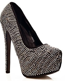 BLACK-diamante-RHINESTONES-ENCRUSTED-HIGH-heels-0