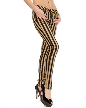 Banned-Striped-Steampunk-Skinny-Fit-Jeans-BlackBrown-16-UK-0