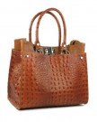 Belli-Womens-Italian-Genuine-Leather-Handbag-Croco-Embossing-Brown-31x25x16-cm-W-x-H-x-D-0