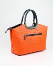 Belli-Womens-Italian-Genuine-Leather-Handbag-Ostrich-Embossing-Orange-Blue-26x20x12-cm-W-x-H-x-D-0-1