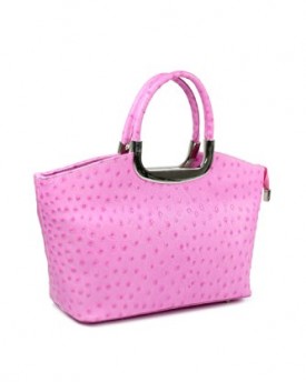 Belli-Womens-Italian-Genuine-Leather-Handbag-Ostrich-Embossing-Pink-26x20x12-cm-W-x-H-x-D-0