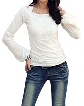 Bepei-Fashion-Slim-Fitted-Long-Lantern-Sleeves-Shirt-Boat-Neck-Both-Shoulder-Belt-Japan-Style-Tops-S-M-L-XL-Size-BLACK-WHITE-Basic-Shirt-BLACK-WHITE-S-M-L-XL-Size-0