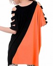 Bepei-Womens-Sexy-Cut-Out-Shoulder-Short-Sleeve-Stitching-Color-Loose-Batwing-Cotton-Tee-Shirt-Tops-Blouse-Orange-0-0