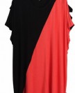 Bepei-Womens-Sexy-Cut-Out-Shoulder-Short-Sleeve-Stitching-Color-Loose-Batwing-Tee-Shirt-Tops-Blouse-RED-0-0