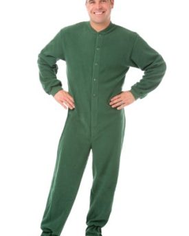 Big-Feet-PJs-Green-Micro-Polar-Fleece-Footed-Pyjama-w-Bum-Flap-204-Large-0