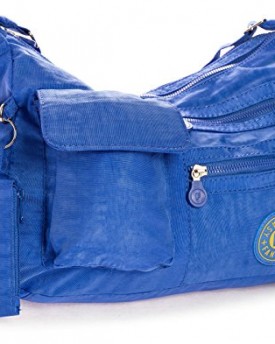 Big-Handbag-Shop-Unisex-Lightweight-Fabric-Medium-Messenger-Bag-with-Pouch-042AK-Electric-Blue-0