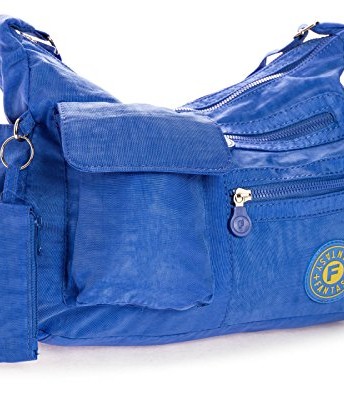 Big-Handbag-Shop-Unisex-Lightweight-Fabric-Medium-Messenger-Bag-with-Pouch-042AK-Electric-Blue-0