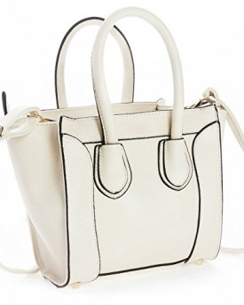 Big-Handbag-Shop-Womans-Double-Top-Handle-Mini-Shoulder-Satchel-Bag-3457-Cream-0