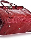 Big-Handbag-Shop-Womens-Faux-Leather-Mock-Croc-Shiny-Gloss-Satchel-Work-Bag-K03T-Slate-Grey-0-1