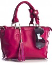 Big-Handbag-Shop-Womens-Faux-Leather-Small-Multi-Pockets-Satchel-Bag-H12133-Dark-Grey-0-0