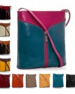 Big-Handbag-Shop-Womens-Mini-Genuine-Italian-Leather-Cross-Body-Bag-V120-Teal-Tan-0-5