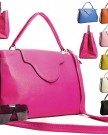 Big-Handbag-Shop-Womens-Trendy-Designer-Inspired-Faux-Leather-Top-Handle-Satchel-Bag-S-6645-Pink-0-7
