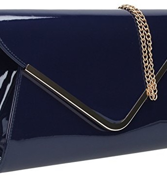 Billie-Metal-Trim-Envelope-Shape-Patent-Leather-Clutch-Bag-in-Navy-Blue-0