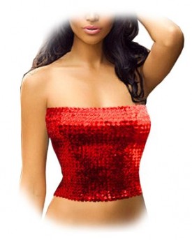 Black-Butterfly-Sexy-Party-Clubwear-Sequin-Boob-Tube-Dancer-Top-Skirt-Red-16-18-XL-0