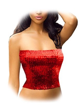Black-Butterfly-Sexy-Party-Clubwear-Sequin-Boob-Tube-Dancer-Top-Skirt-Red-16-18-XL-0