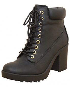 Black-Faux-Leather-Lace-Up-High-Heel-Platform-Steampunk-Goth-Ankle-Boots-Block-0